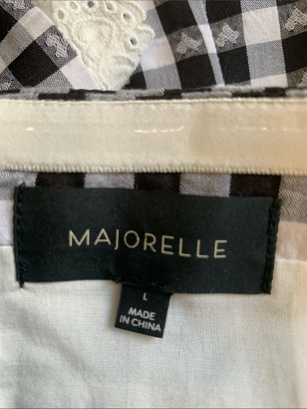 MAJORELLE Reece Heart Print Gingham Off The Shoulder Cottagecore Crop Top Size L - Picture 5 of 5